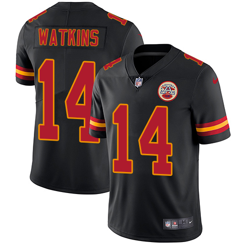 Nike Chiefs #14 Sammy Watkins Black Men's Stitched NFL Limited Rush Jersey - Click Image to Close